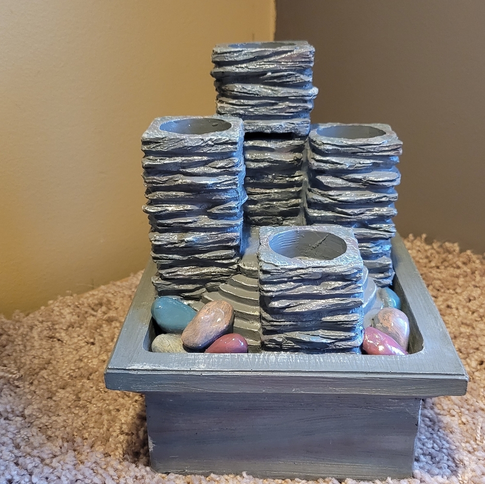 Tiered Asian Meditation Tealight Fountain